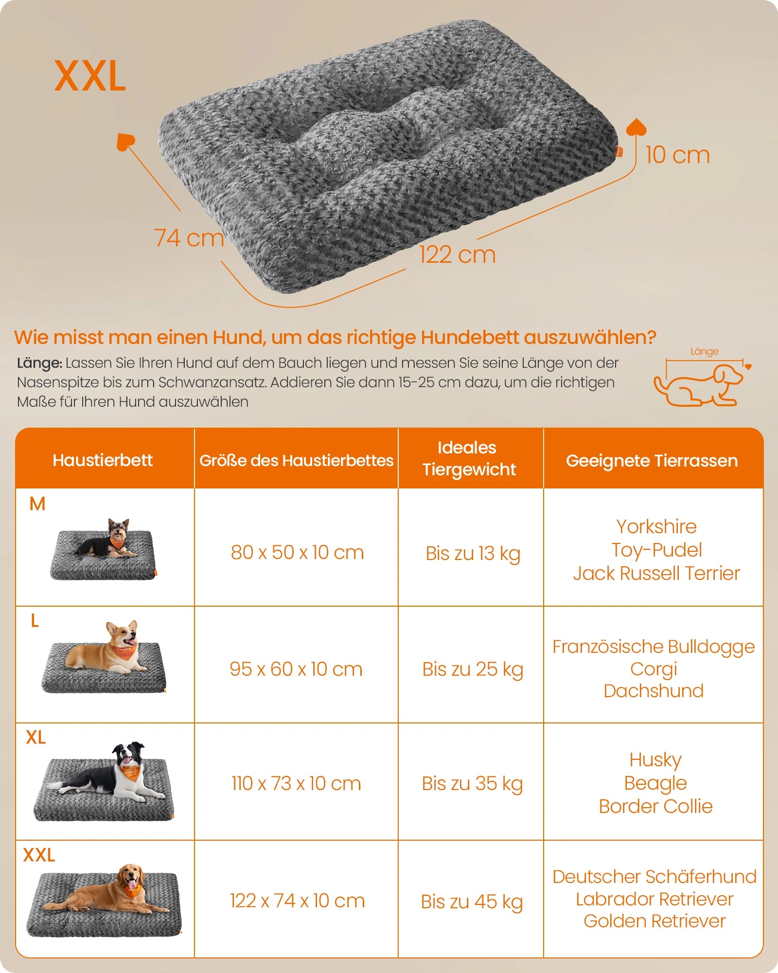 Premium Hundebett - M bis XXL